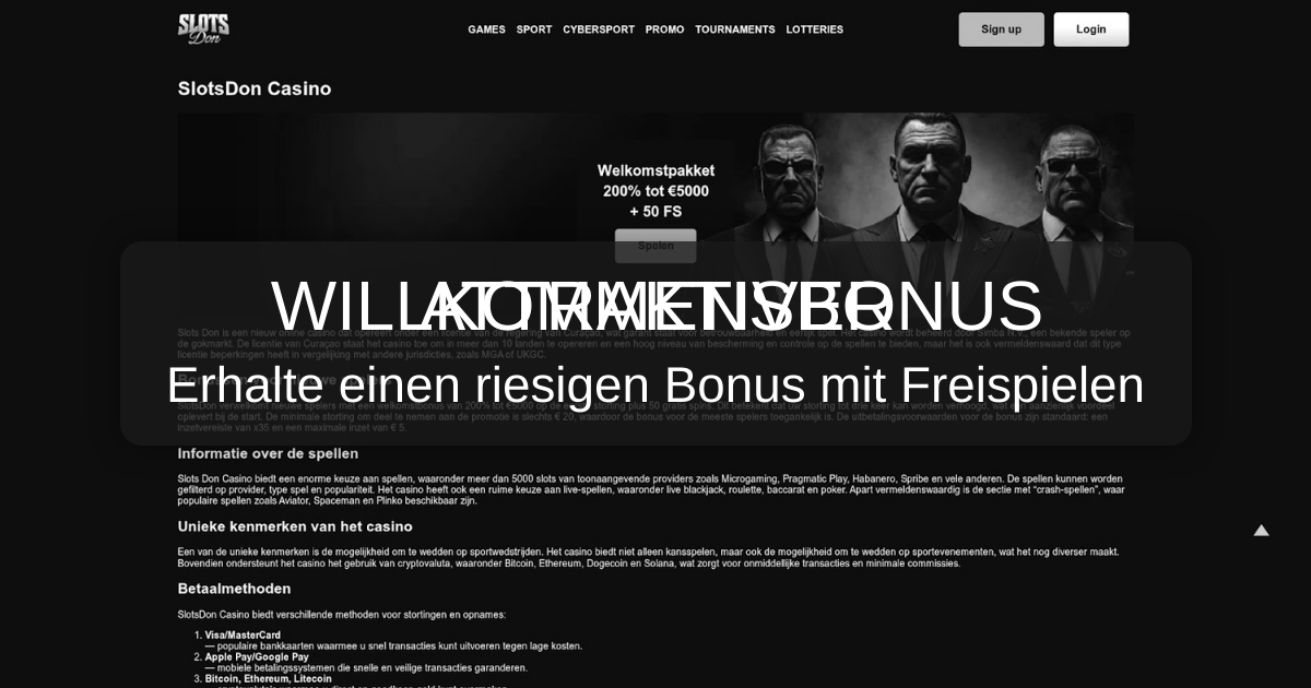 SlotsDon Casino welcome bonus