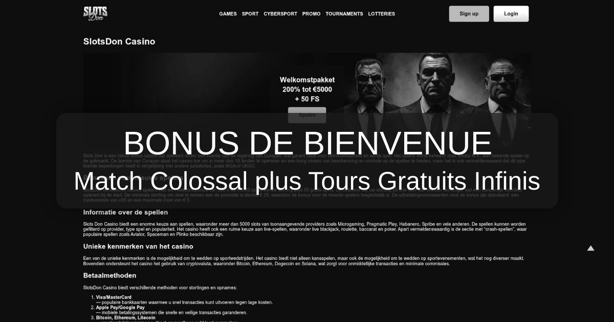 SlotsDon Casino welcome bonus