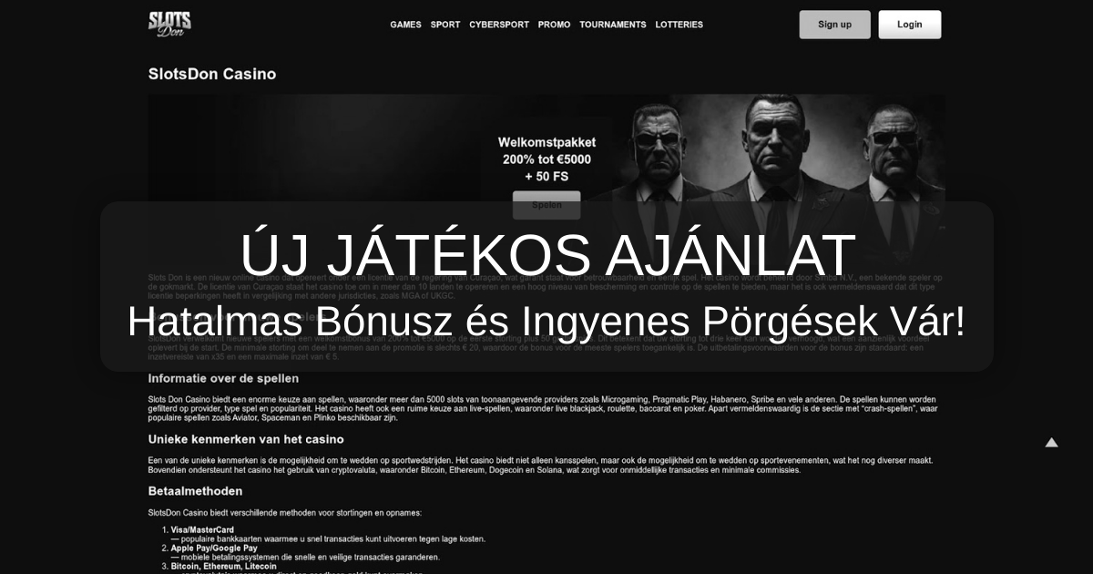 SlotsDon Casino welcome bonus